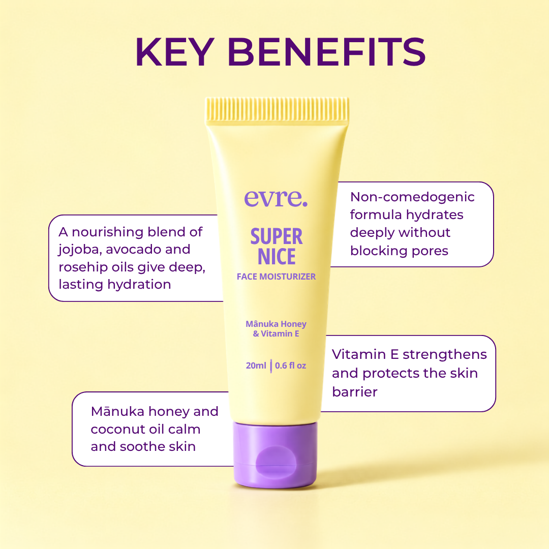 Key benefits of evre. Super Nice Face Moisturiser