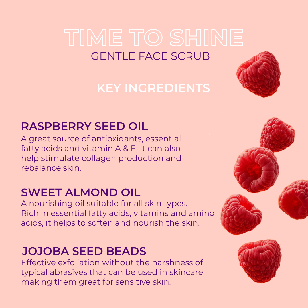 Time To Shine Raspberry & Almond Gentle Face Scrub